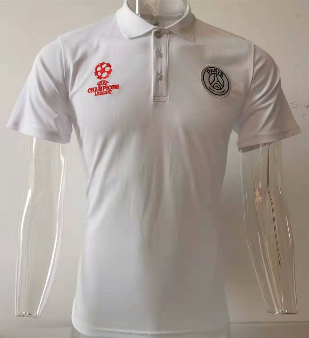 camiseta de futbol polo PSG 2020 blanco
